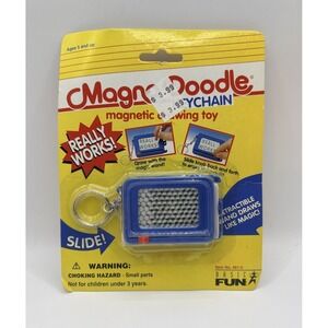 Basic Fun Magna Doodle Keychain Blue Vintage 1996 Magnetic Drawing Toy NEW!!